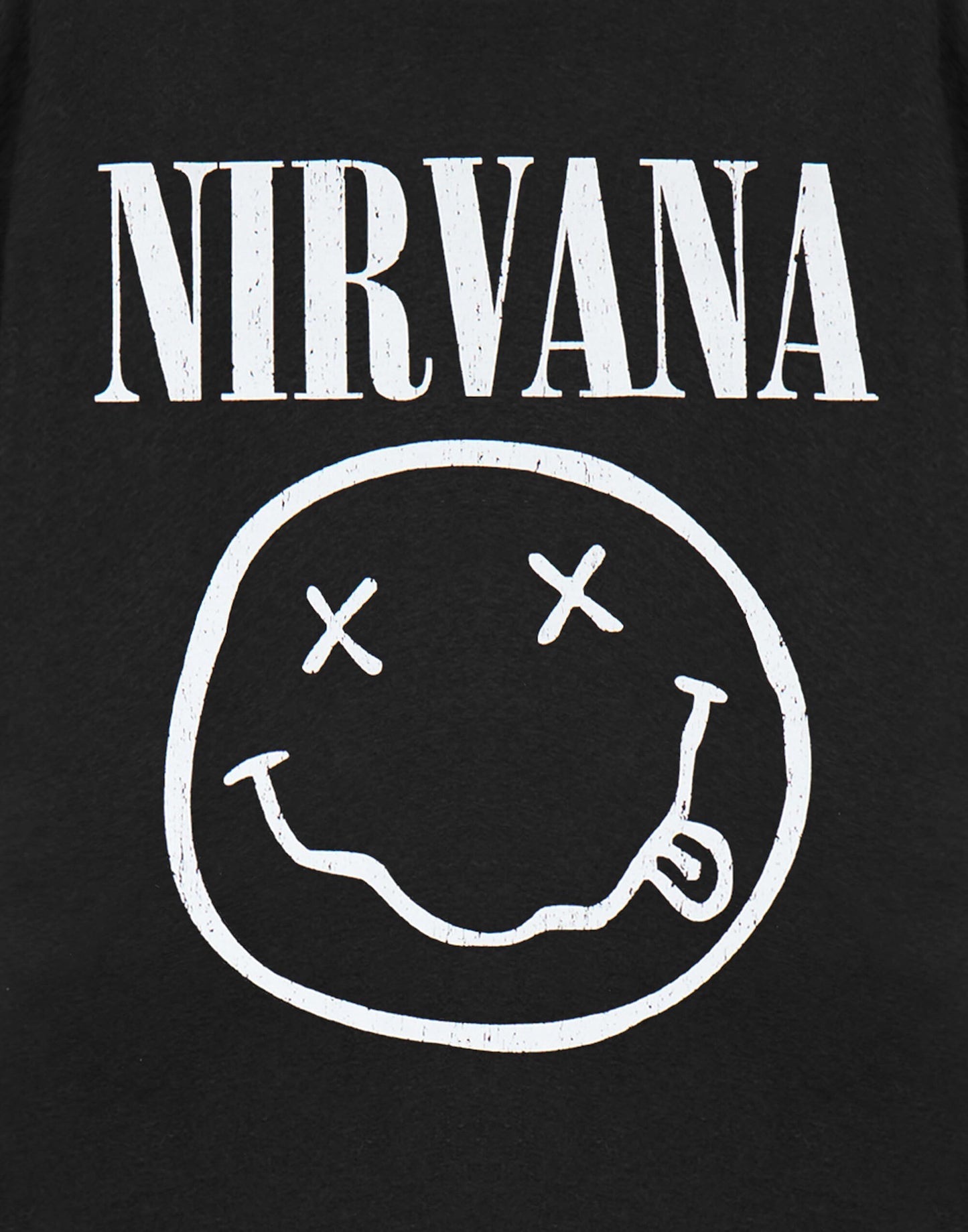 Nirvana Mens T-Shirt | Adults Short Sleeve Graphic Tee in Black Options| Classic Grunge Distressed Band Logo Print Apparel Top | Vintage Rock Band Merchandise Gift