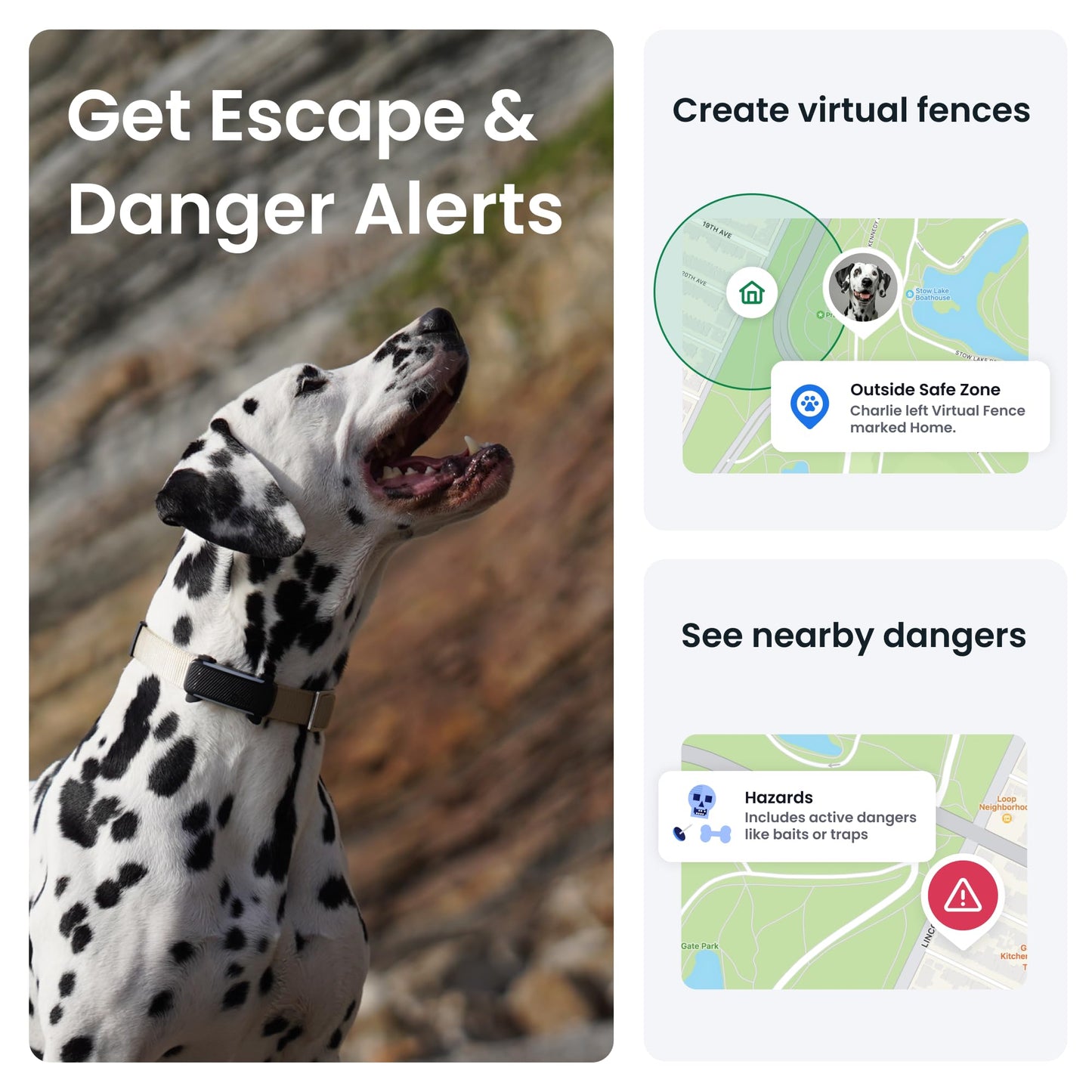 Tractive Smart Dog Tracker | 2025 Edition | Real-time GPS Tracking | Escape & Health Alerts | Vitals Monitoring | Market Leader (Black)
