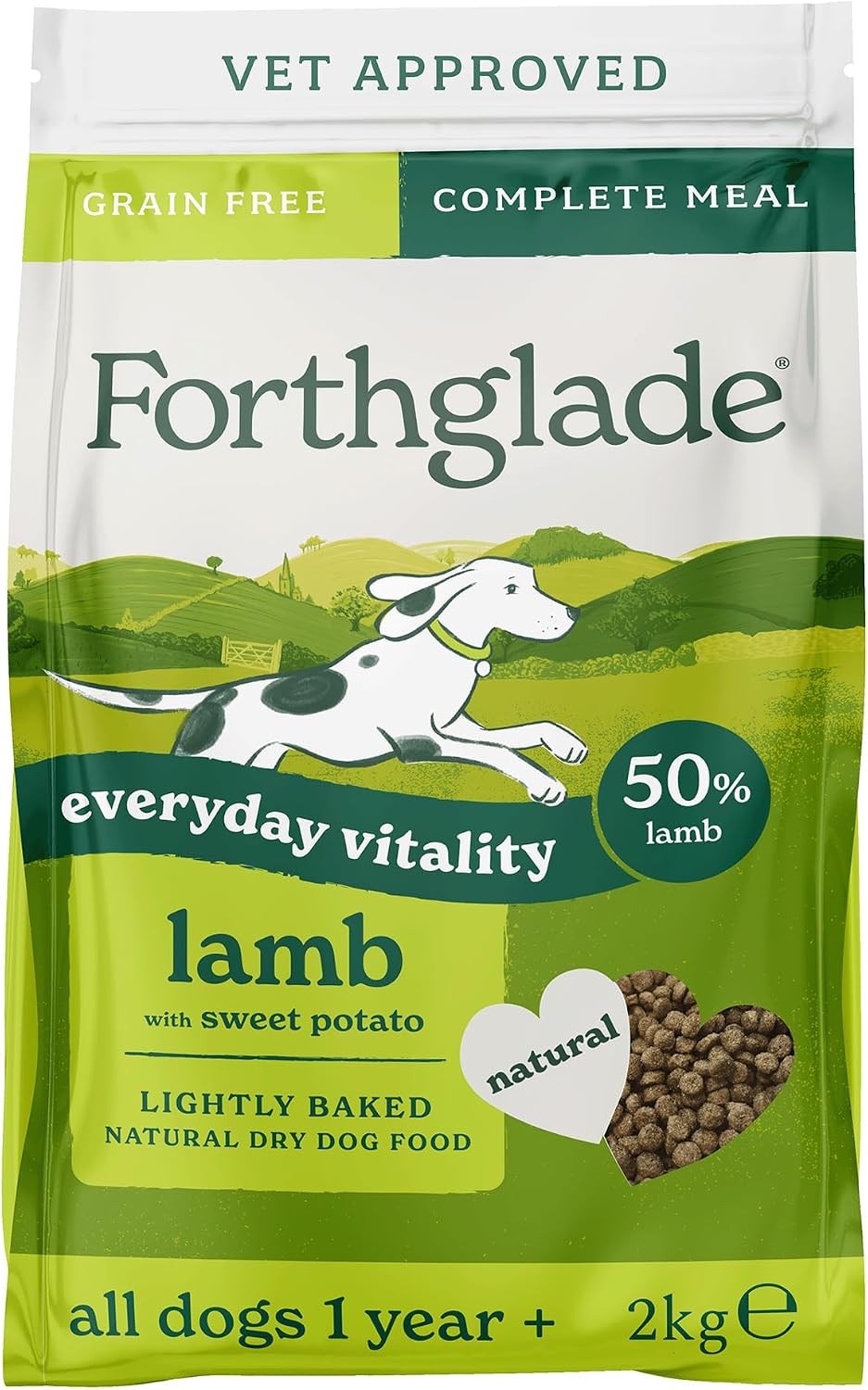 Forthglade Dry Dog Food, Lightly Baked, (6kg), Hypoallergenic and Grain Free Dog Food, Adult 1 Year +, Chicken With Sweet Potato, Complete and Balanced Meal, 50% Single Source Protein