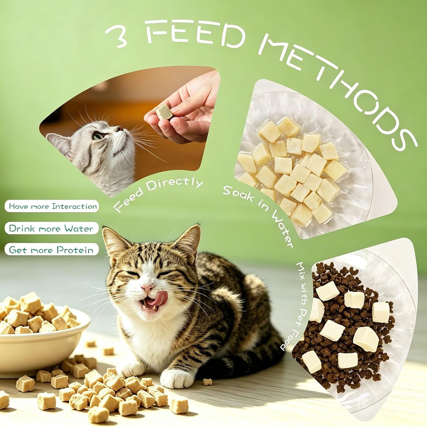 Freeze Dried Chicken Breast Cat Treats and Food 100g 100% Chicken Natural Grain Free Allergen-Free & Hypoallergenic Easy Digestion Nibbles Nutritious Cat, Kitten and Dog Snacks(Small-Sized Cube 10mm)