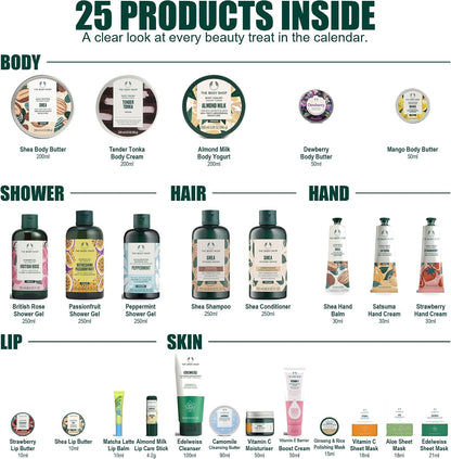 The Body Shop Classic 24-Piece Beauty Advent Calendar (Worth Over £120)