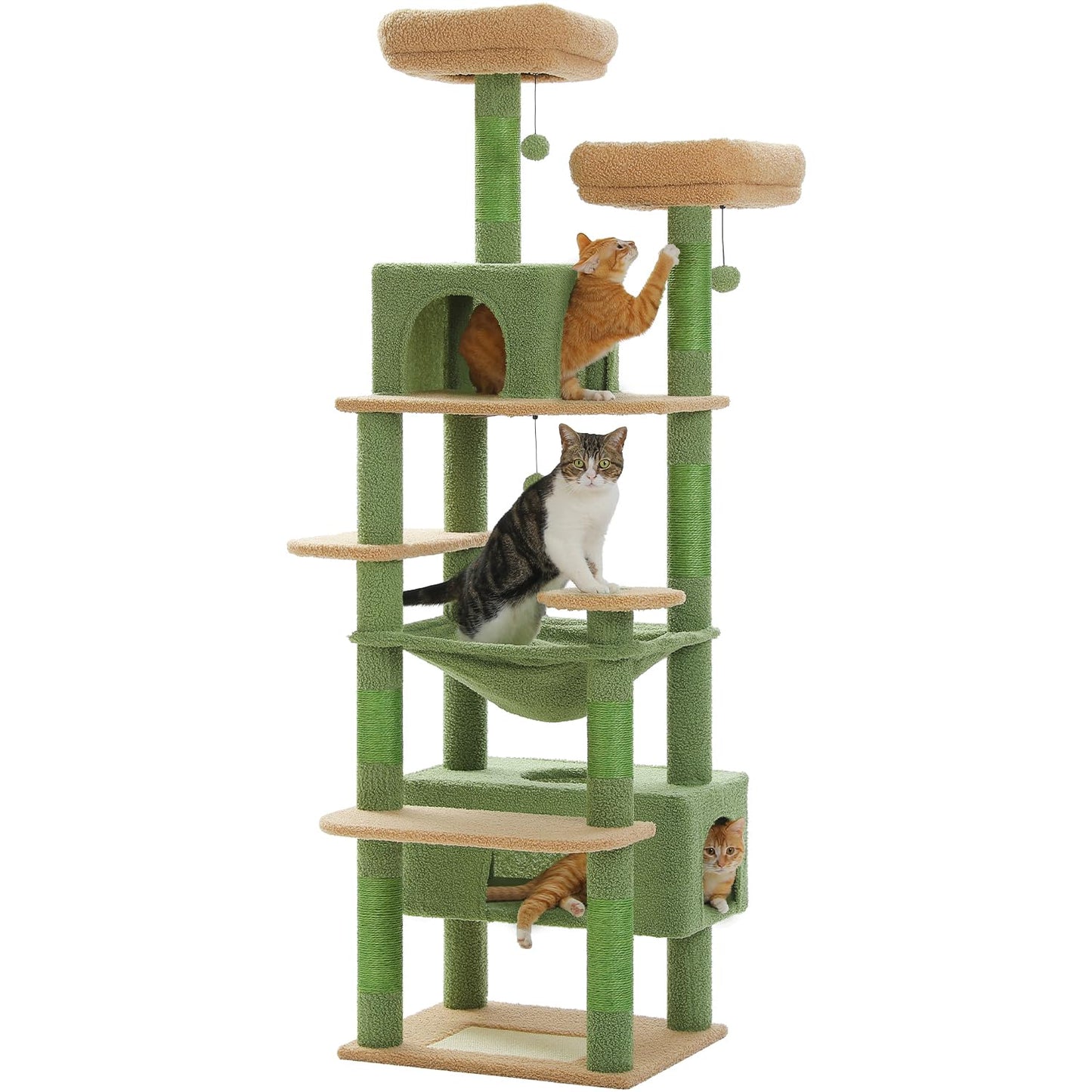 PAWZ Road Cat Tree for Large Cats, 184cm Tall Cat Tower with Large Condo