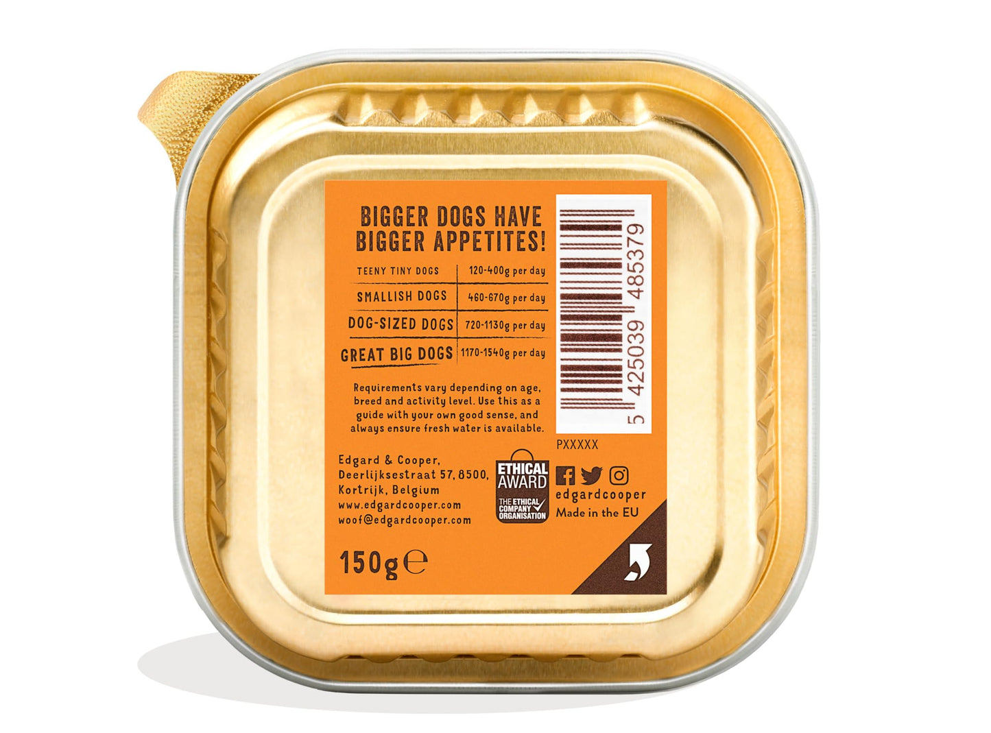 Edgard Cooper Grain-Free Wet Dog Food for Adult Dogs, (11 x 150g), Natural Dogs Food in Cup with Fresh Meat & Amino Acids, Gluten-Free, High Protein