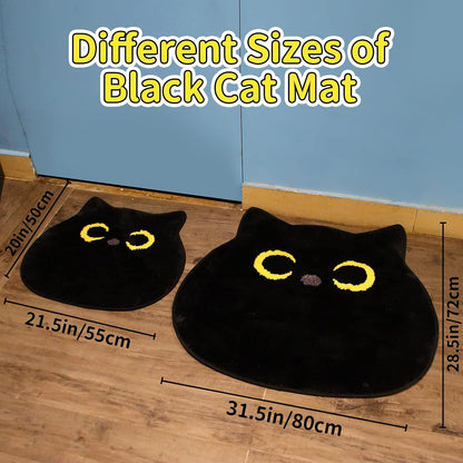 Bath Mat - Black Cat Bathroom Mat - 50 X 56 cm