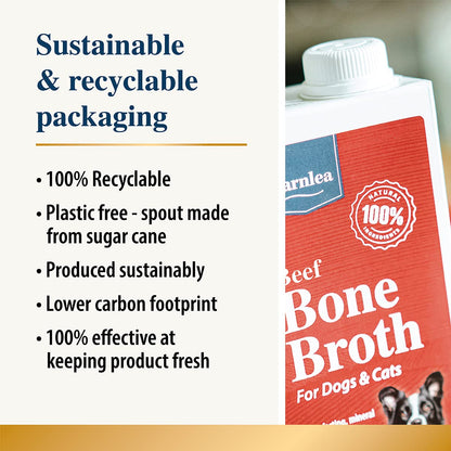 Chicken Bone Broth for Dogs & Cats - Free Range | 100% Real & Natural Liquid Bone Broth for Pets | High in Collagen & Protein for Healthy Joints, Gut, Digestion, Skin & Sickness Recovery