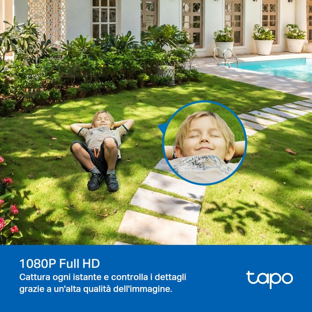 Tapo TC40 Pan/Tilt Smart Security Outdoor Camera, Full HD, 360° Smart Person Detection Motion Tracking, Color Night Vision, WiFi Camera No Monthly Fee, Two-Way Talk, IP65, Works with Alexa & Google