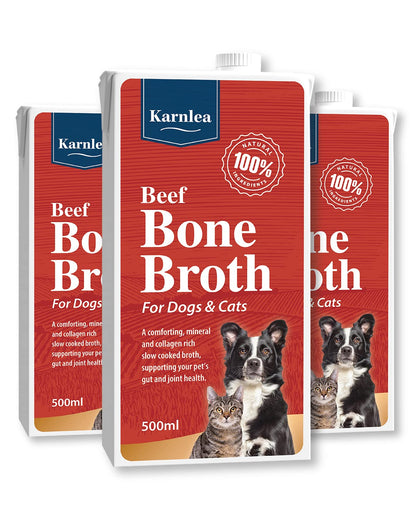 Chicken Bone Broth for Dogs & Cats - Free Range | 100% Real & Natural Liquid Bone Broth for Pets | High in Collagen & Protein for Healthy Joints, Gut, Digestion, Skin & Sickness Recovery