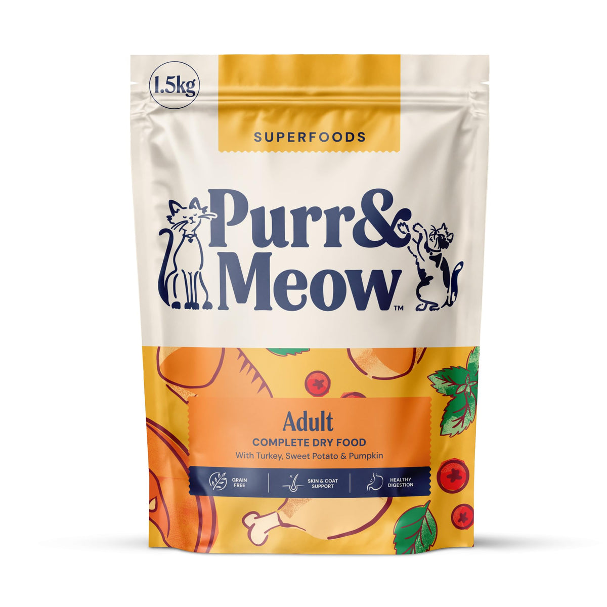 Senior Cat Superfood Complete Dry Cat Food, Turkey, 1.5kg