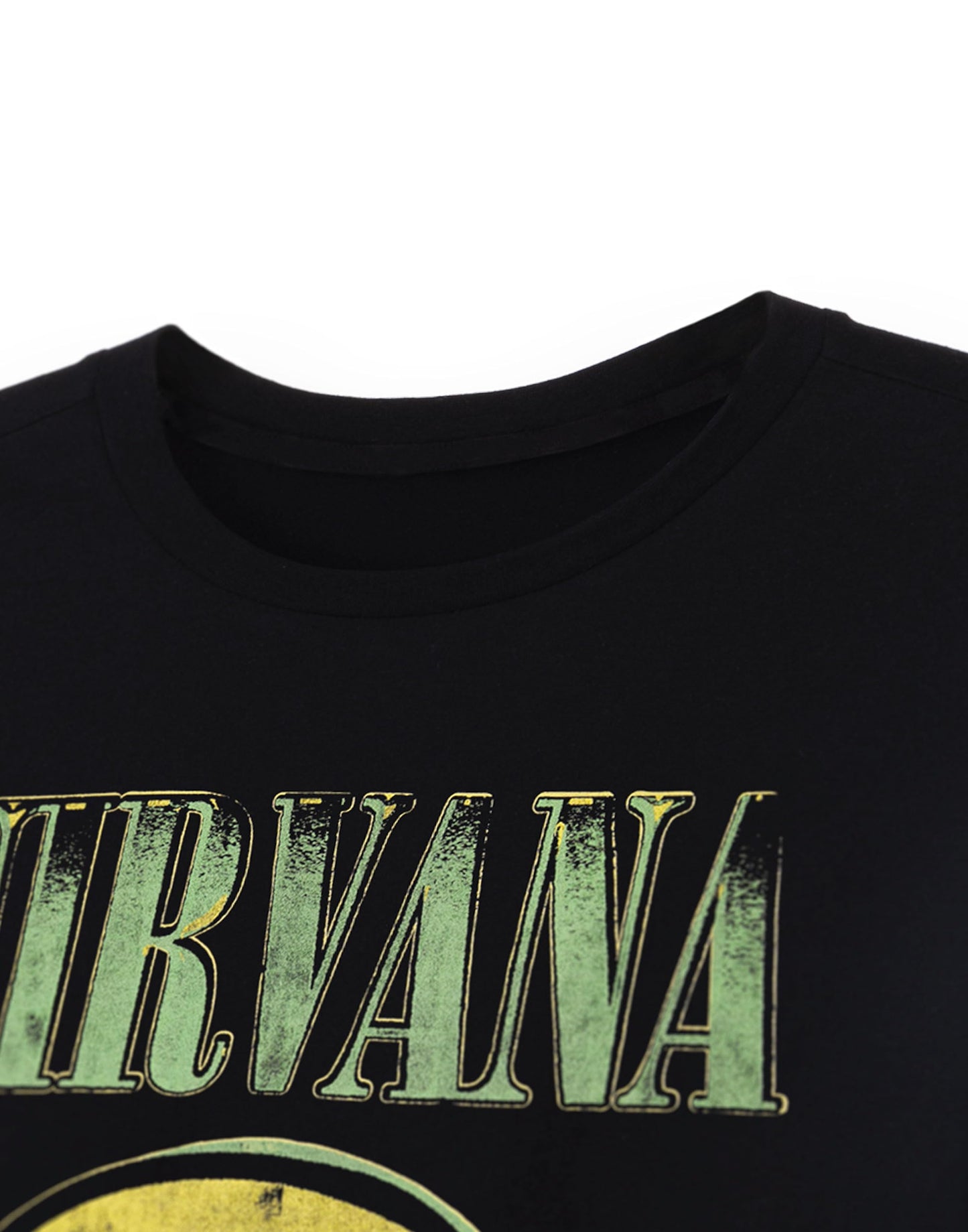 Nirvana Mens T-Shirt | Adults Short Sleeve Graphic Tee in Black Options| Classic Grunge Distressed Band Logo Print Apparel Top | Vintage Rock Band Merchandise Gift