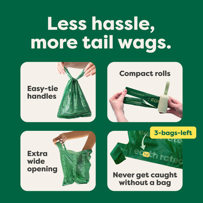 Dog Poop Bags with Tie Handles 105 Count