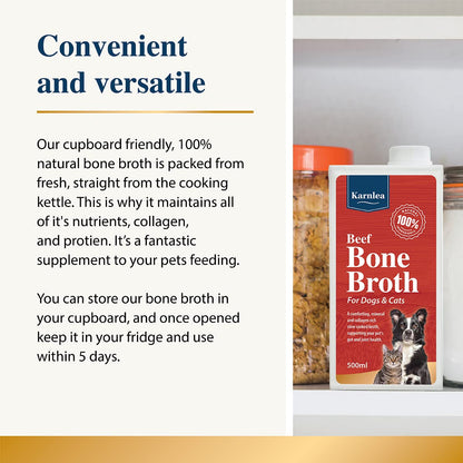 Chicken Bone Broth for Dogs & Cats - Free Range | 100% Real & Natural Liquid Bone Broth for Pets | High in Collagen & Protein for Healthy Joints, Gut, Digestion, Skin & Sickness Recovery