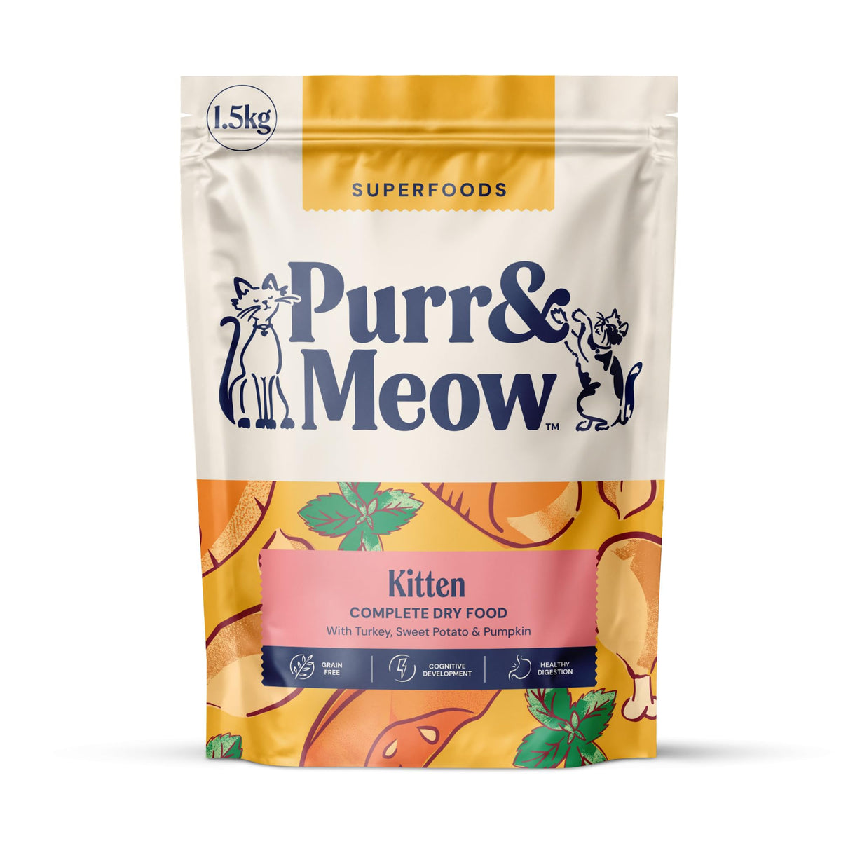 Senior Cat Superfood Complete Dry Cat Food, Turkey, 1.5kg