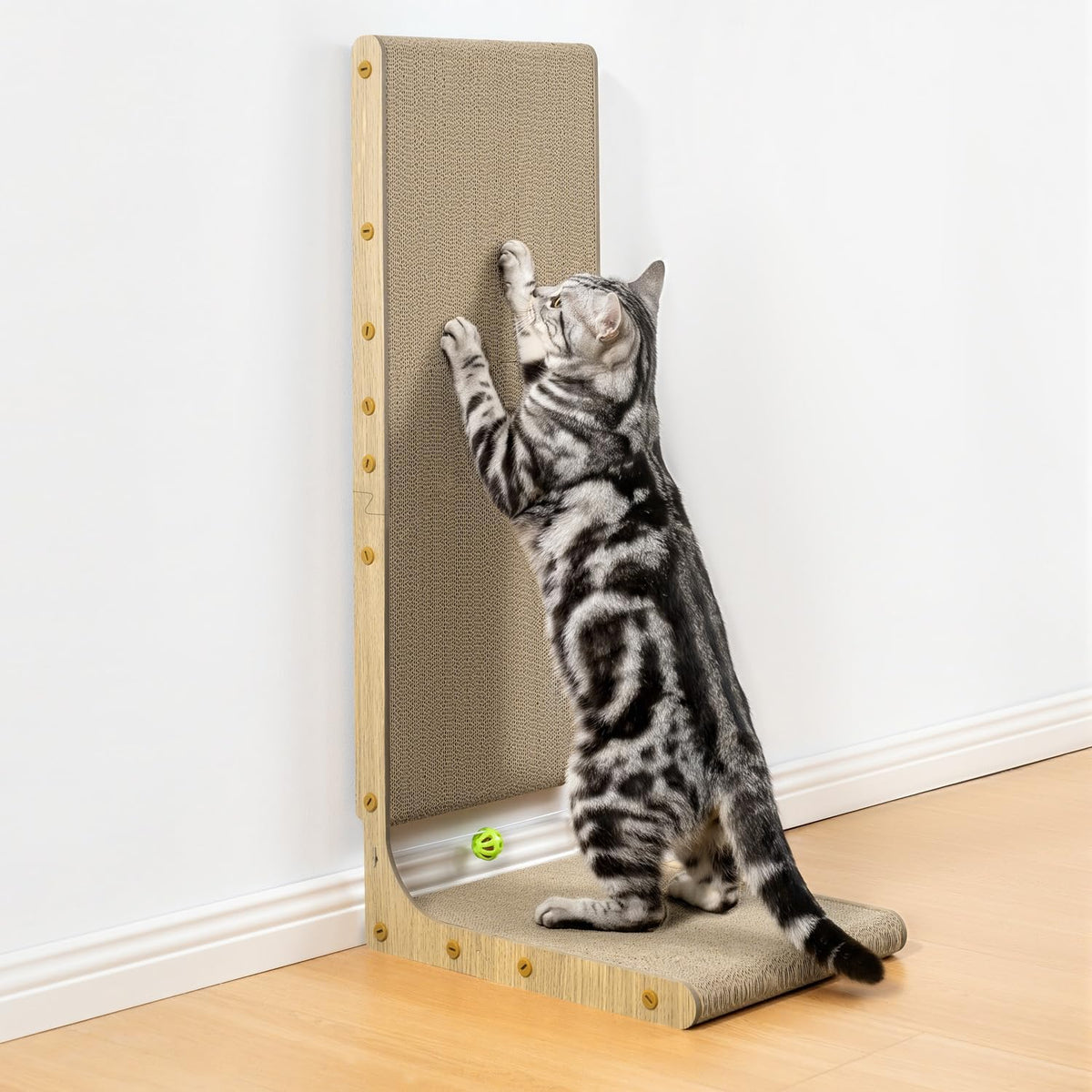 Conlun Cardboard Cat Scratcher,58 cm L Shape Scratch Pad