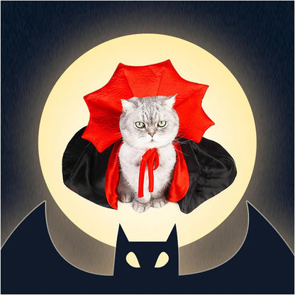 Pet Cape for Dogs and Cats, Red and black Halloween Costumes for Dogs and Cats, Dogs and Cats Outfits for Halloween, Thanksgiving, Easter, Party and Pet Cosplay