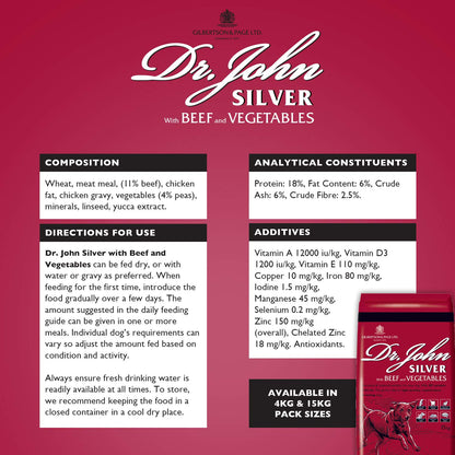 Silver Dry Dog Food Beef with Vegetables 15kg