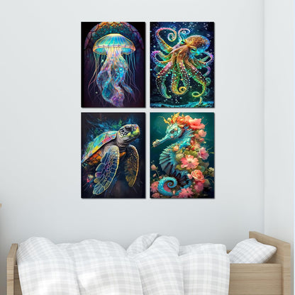 5D Diamond Painting Kits for Adults 4 PCS Turtle Wall Art