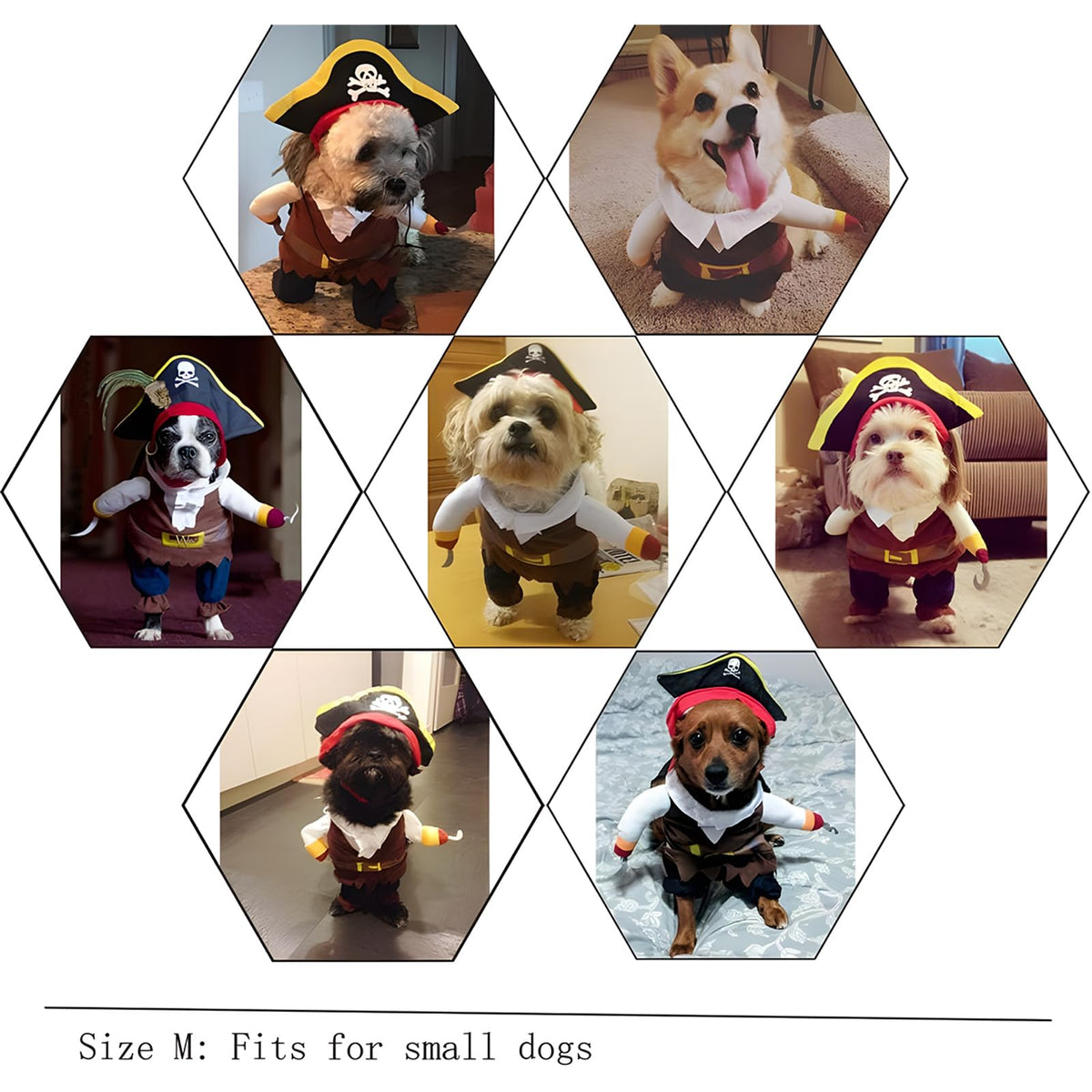 DELIFUR Dog Chucky Costume Pet Halloween Clothes Cat Cosplay Party Suit Funny Dog Costume Small to Large Dogs(S)