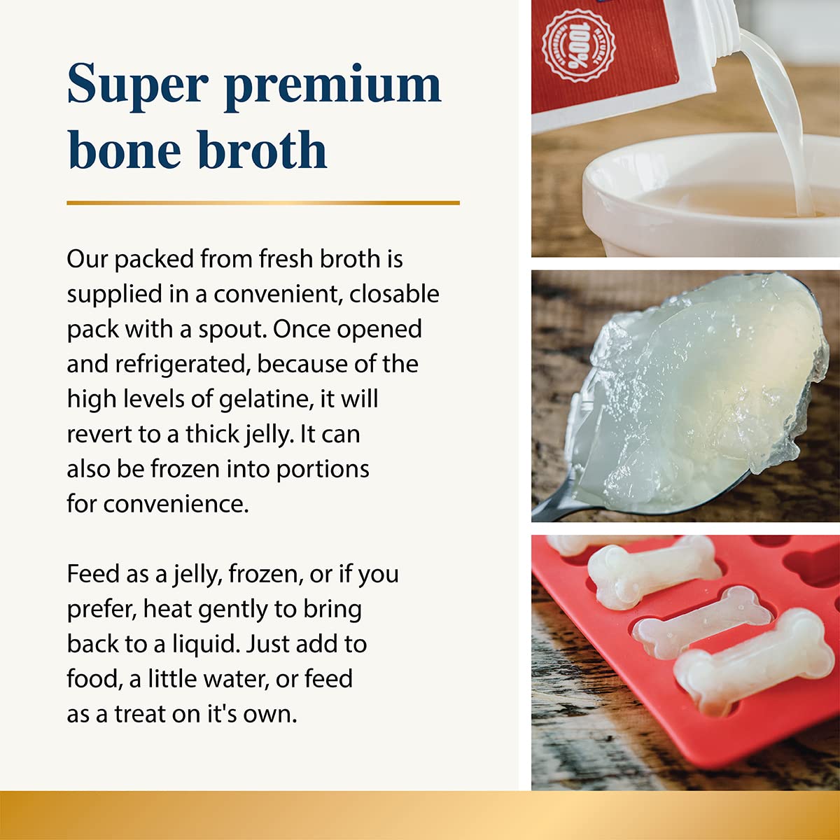 Chicken Bone Broth for Dogs & Cats - Free Range | 100% Real & Natural Liquid Bone Broth for Pets | High in Collagen & Protein for Healthy Joints, Gut, Digestion, Skin & Sickness Recovery