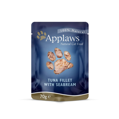 Natural Wet Cat Food Tuna Selection in Broth 12 x 70g Pouches