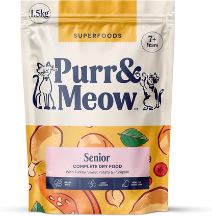 Senior Cat Superfood Complete Dry Cat Food, Turkey, 1.5kg
