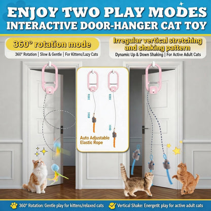 Interactive Rechargeable Cat Teaser Toy with Door Clip