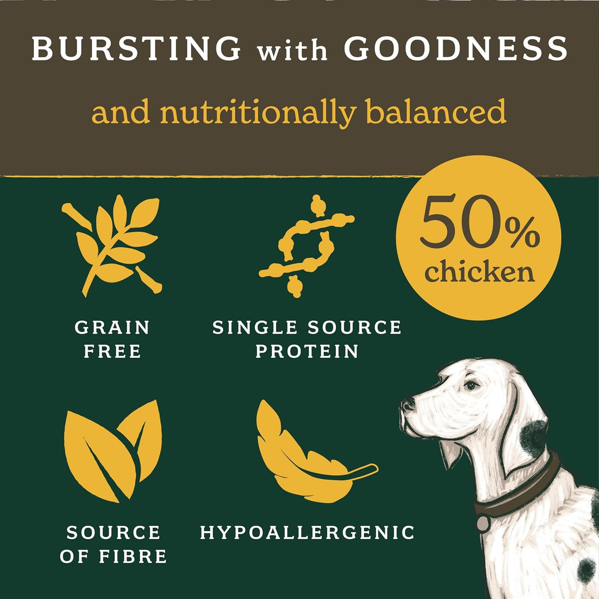 Forthglade Dry Dog Food, Lightly Baked, (6kg), Hypoallergenic and Grain Free Dog Food, Adult 1 Year +, Chicken With Sweet Potato, Complete and Balanced Meal, 50% Single Source Protein