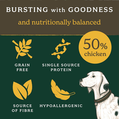 Forthglade Dry Dog Food, Lightly Baked, (6kg), Hypoallergenic and Grain Free Dog Food, Adult 1 Year +, Chicken With Sweet Potato, Complete and Balanced Meal, 50% Single Source Protein