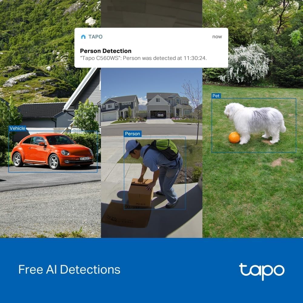 Tapo C211 2K 3MP Pan/Tilt Indoor Camera House Security Camera, WiFi Camera, No Monthly Fee, AI Detection, Dog Camera, Baby Camera Monitor, CCTV, 360° View, Night Vision, Works with Alexa & Google
