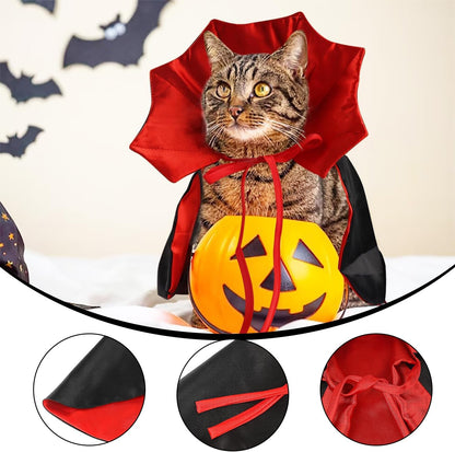Pet Cape for Dogs and Cats, Red and black Halloween Costumes for Dogs and Cats, Dogs and Cats Outfits for Halloween, Thanksgiving, Easter, Party and Pet Cosplay