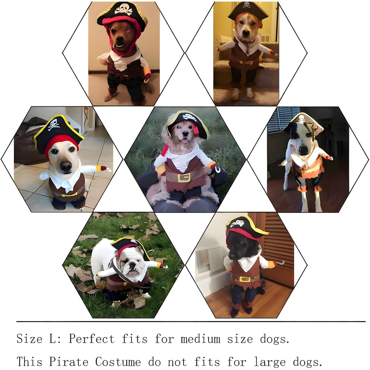 DELIFUR Dog Chucky Costume Pet Halloween Clothes Cat Cosplay Party Suit Funny Dog Costume Small to Large Dogs(S)