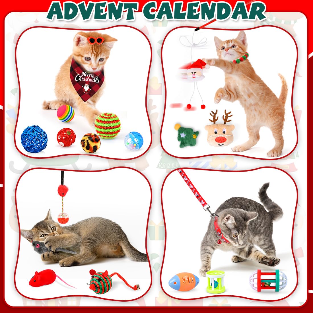 iZoeL Cat Advent Calendar 2026 Christmas Interactive Toys Indoor Cat Lover