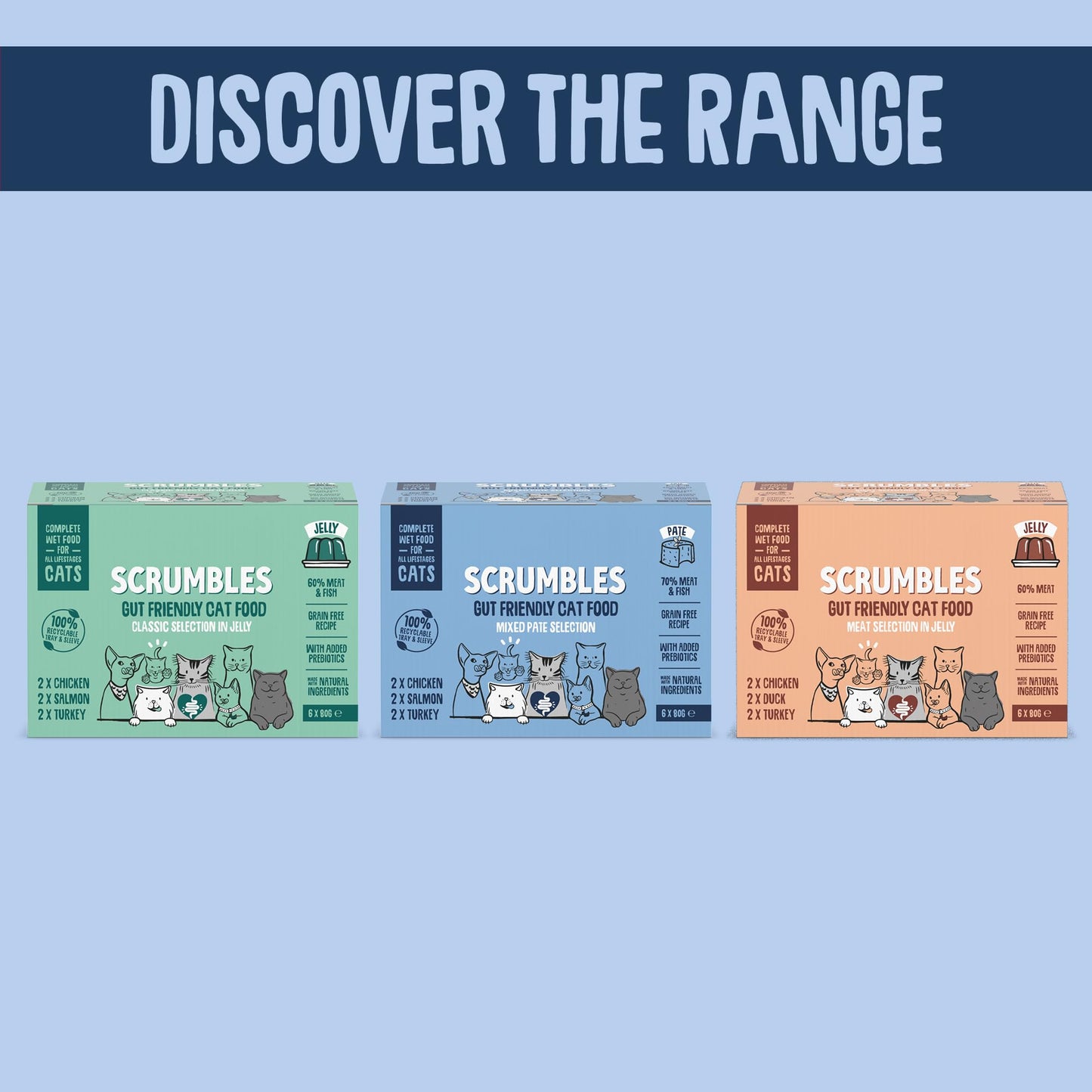 Scrumbles Wet Cat Jelly Meat Selection 6 x 80g