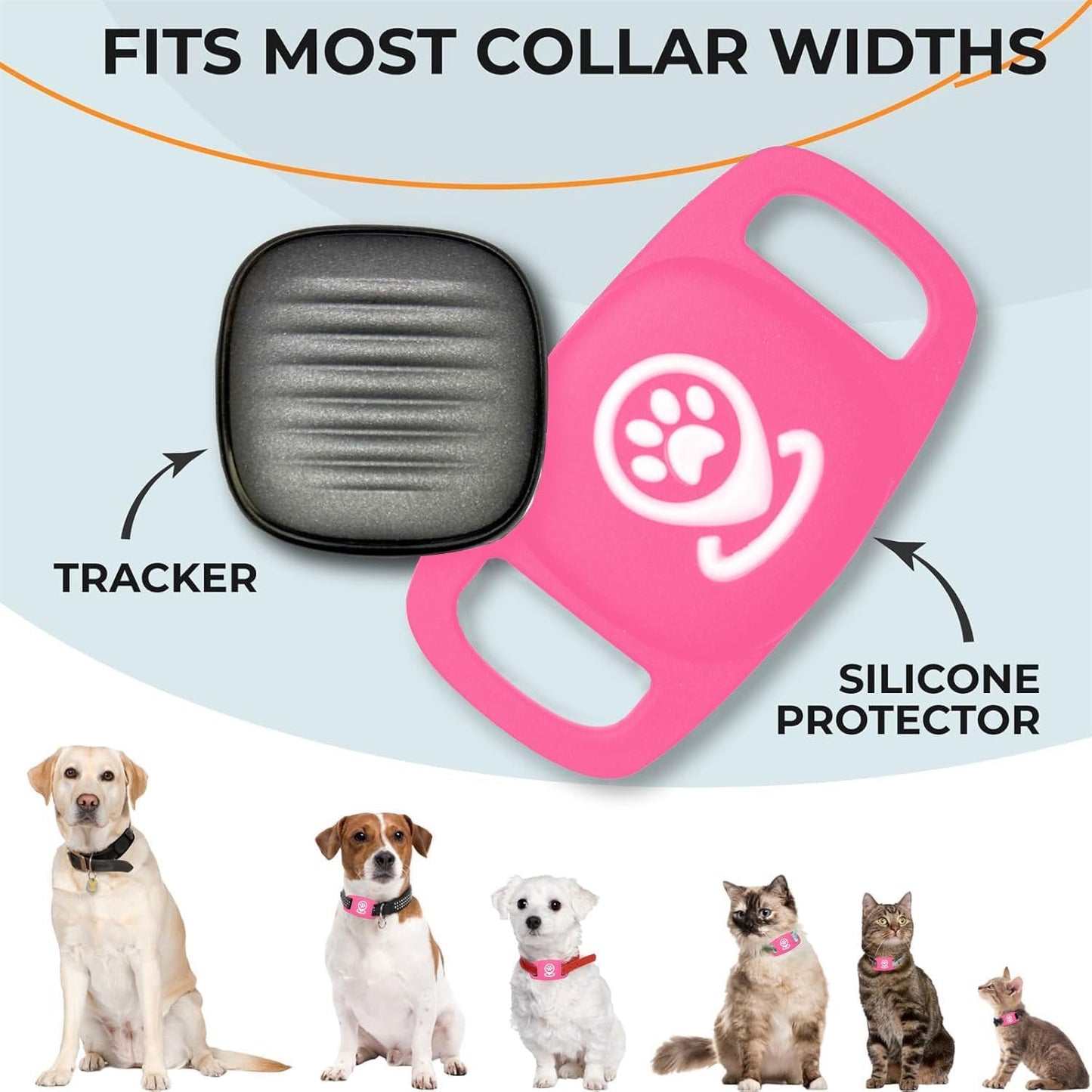 Dog Tracker, Pet Tracker with Dog Collar Tracker Holder, Dog Tracker with No Monthly Fees for Location Tracking, Work with Find My Only iOS, No GPS