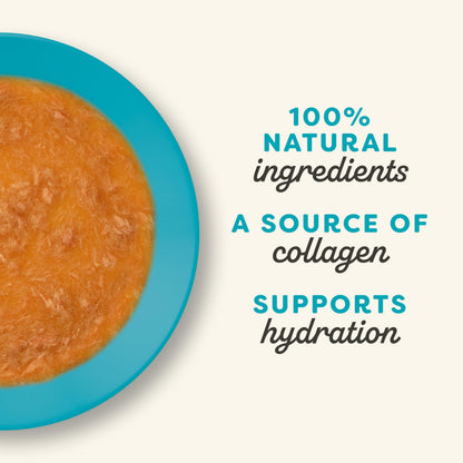 Applaws Natural Cat Food Toppers, Fish Bone Broth Pouches - 4 x 85g