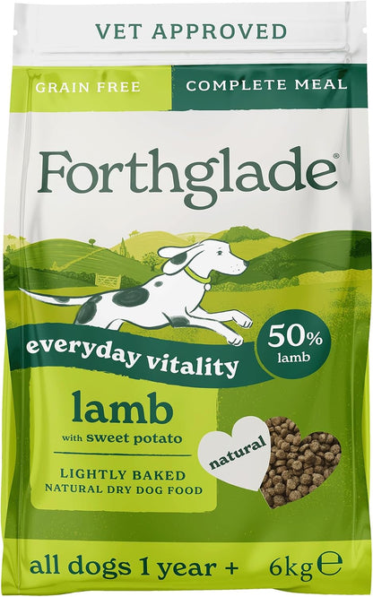 Forthglade Dry Dog Food, Lightly Baked, (6kg), Hypoallergenic and Grain Free Dog Food, Adult 1 Year +, Chicken With Sweet Potato, Complete and Balanced Meal, 50% Single Source Protein