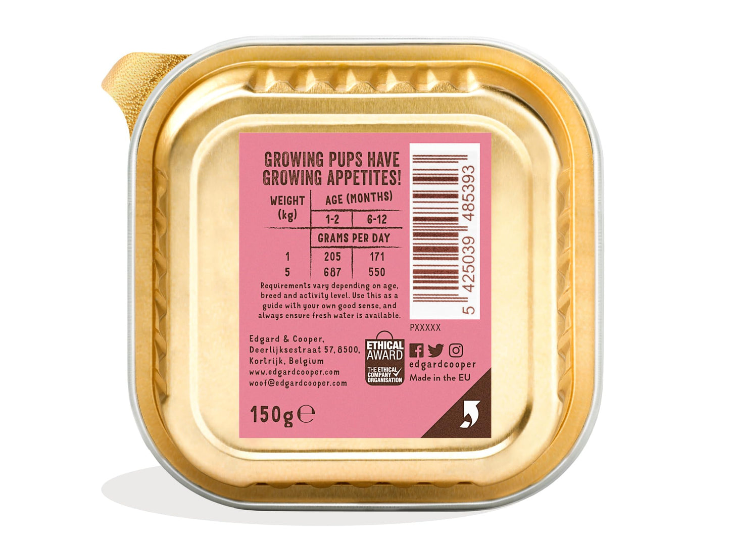 Edgard Cooper Grain-Free Wet Dog Food for Adult Dogs, (11 x 150g), Natural Dogs Food in Cup with Fresh Meat & Amino Acids, Gluten-Free, High Protein