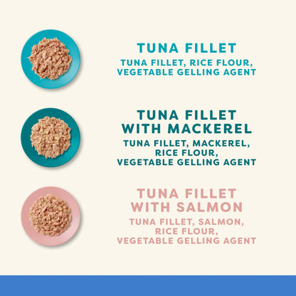 Natural Wet Cat Food Tuna Selection in Broth 12 x 70g Pouches