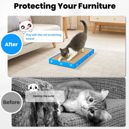 Double-Sided Corrugated Cat Scratching Board with Catnip 1PCS