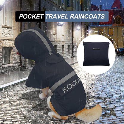Waterproof Dog Raincoat with Hood and Reflective Design