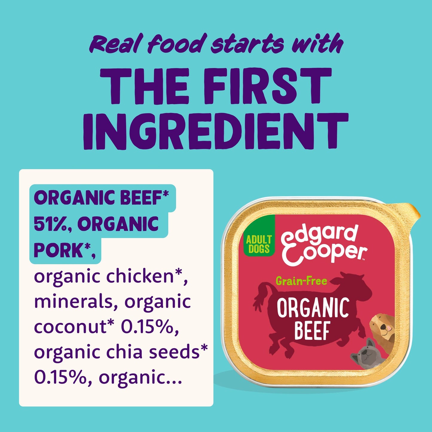 Edgard Cooper Grain-Free Wet Dog Food for Adult Dogs, (11 x 150g), Natural Dogs Food in Cup with Fresh Meat & Amino Acids, Gluten-Free, High Protein