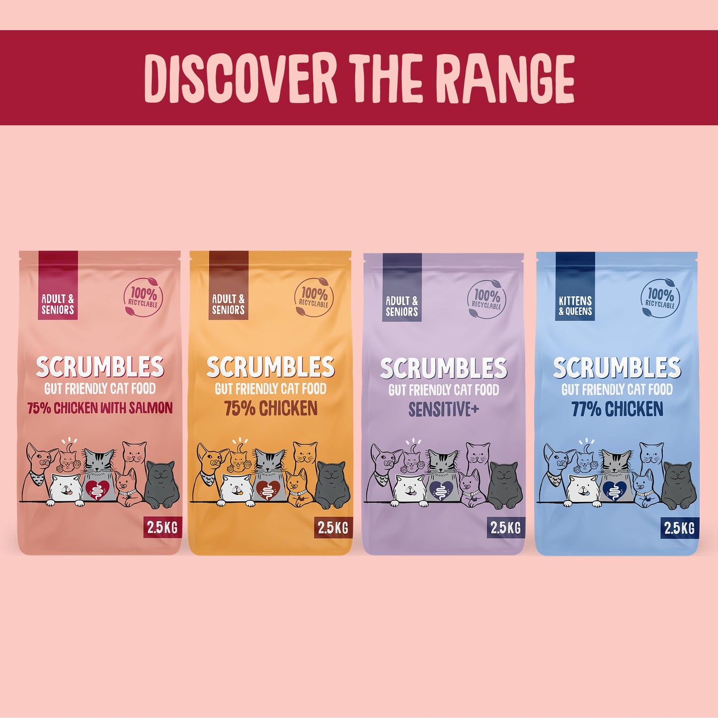 Scrumbles All Natural Dry Cat Food With 75% Chicken and Fresh Salmon, High Protein Food for Adults And Seniors