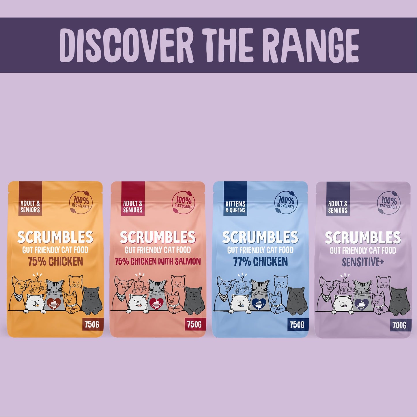 Scrumbles All Natural Dry Cat Food With 75% Chicken and Fresh Salmon, High Protein Food for Adults And Seniors