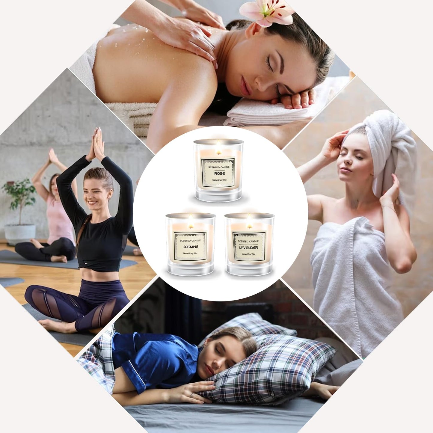 Candles Gifts for Women, Scented Candles Gift Sets, Perfect for Birthdays, Valentine's Day, Mother's Day, Christmas, Yoga, Spa