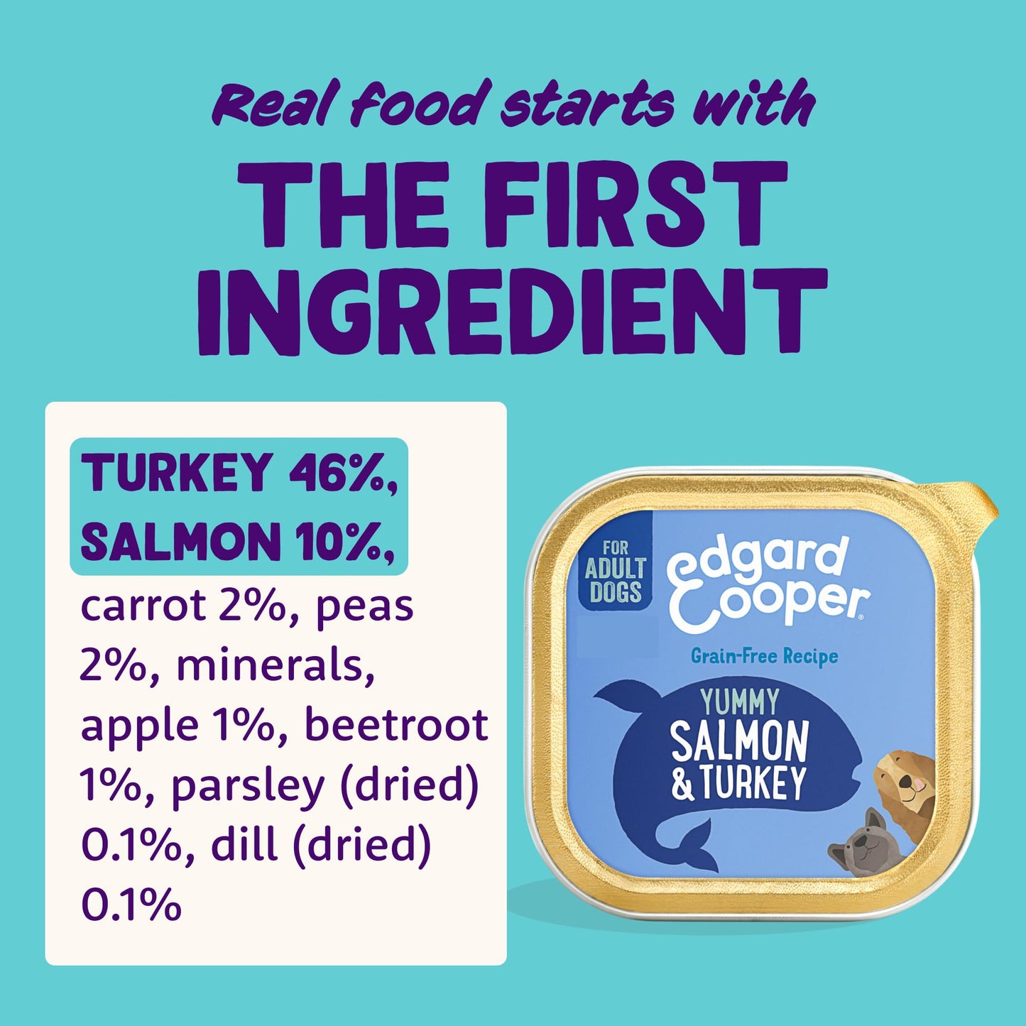 Edgard Cooper Grain-Free Wet Dog Food for Adult Dogs, (11 x 150g), Natural Dogs Food in Cup with Fresh Meat & Amino Acids, Gluten-Free, High Protein
