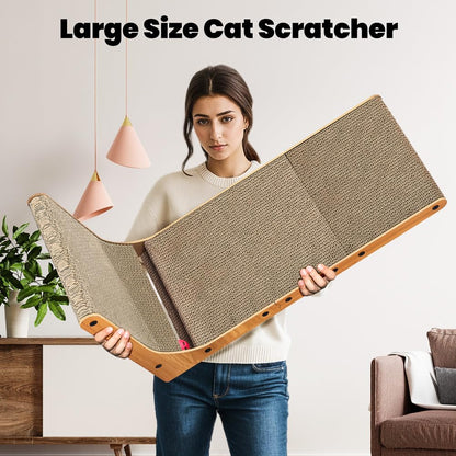 26.8 Inch L Shape Cat Scratcher with Ball Toy
