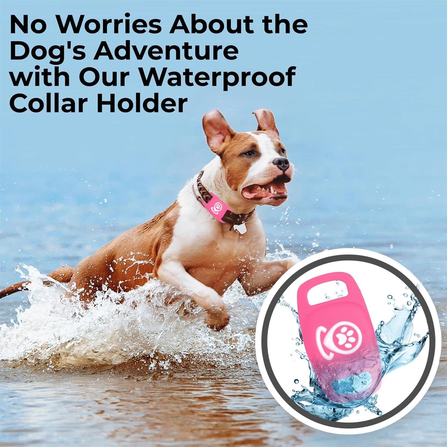 Dog Tracker, Pet Tracker with Dog Collar Tracker Holder, Dog Tracker with No Monthly Fees for Location Tracking, Work with Find My Only iOS, No GPS