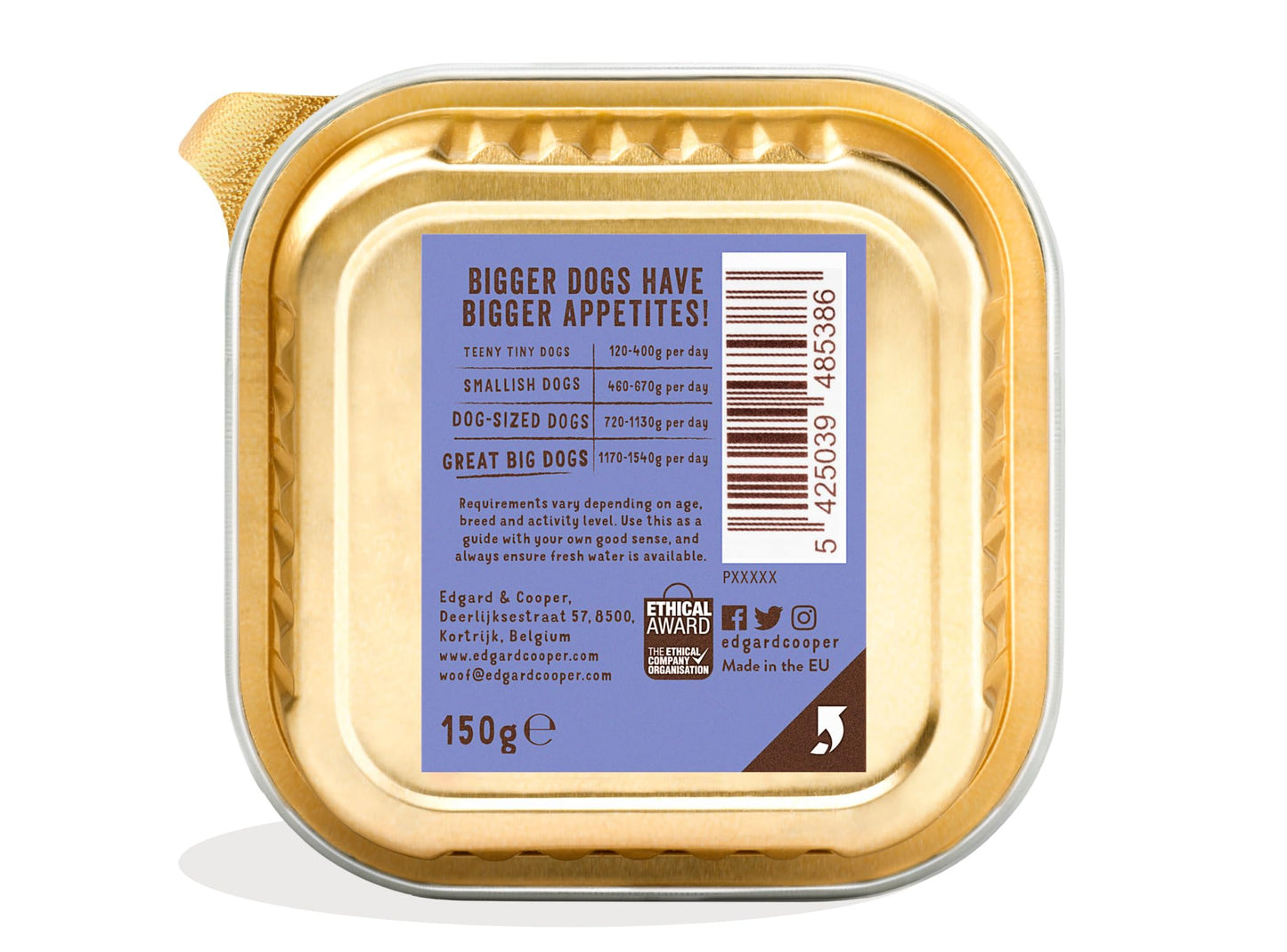 Edgard Cooper Grain-Free Wet Dog Food for Adult Dogs, (11 x 150g), Natural Dogs Food in Cup with Fresh Meat & Amino Acids, Gluten-Free, High Protein