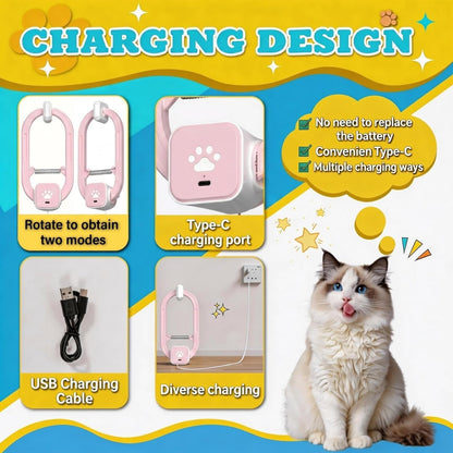 Interactive Rechargeable Cat Teaser Toy with Door Clip
