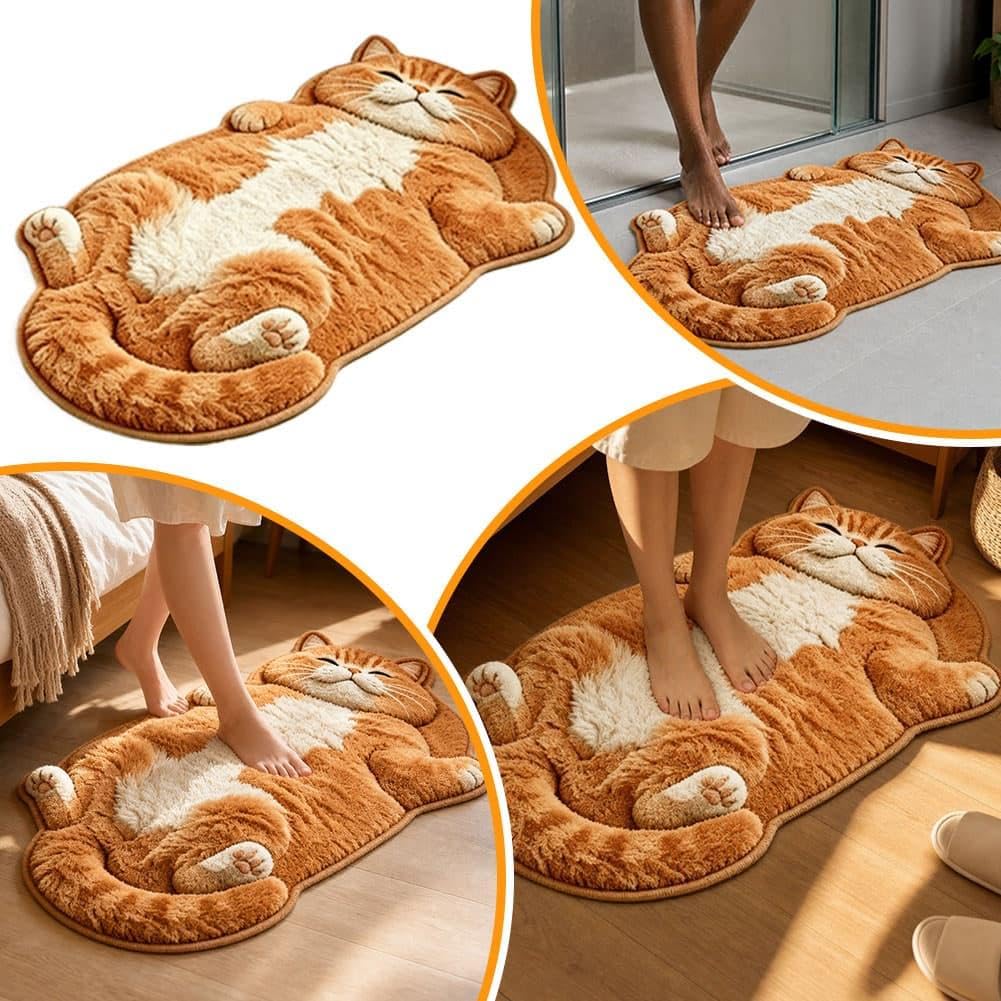 Fluffy Cat Shaped Rug 16 x 24 Inch