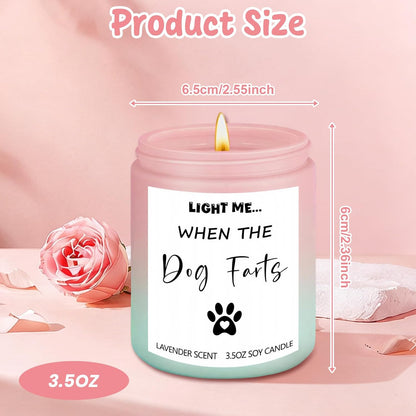 Dog Lovers Gifts for Women, Funny Candle Gift Light Me When The Dog Farts, 3.5 oz Lavender Candle with Humorous Scent Relief, Novelty Presents for Dogs Mums Best Friends Sisters Coworkers